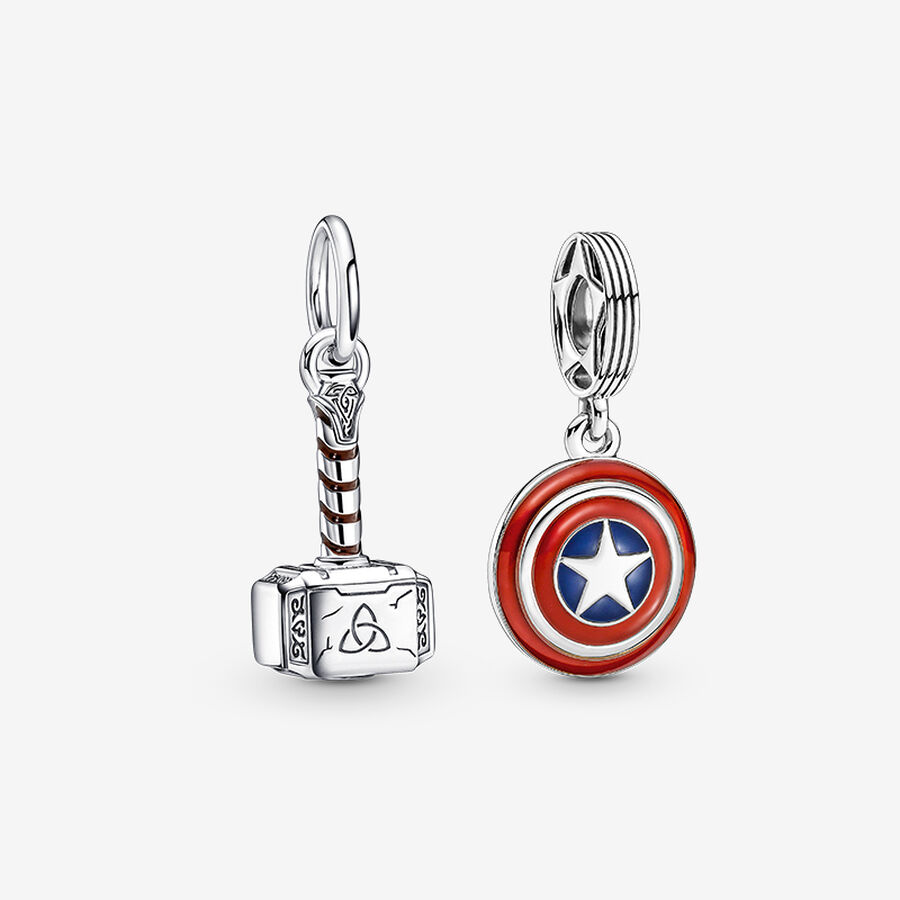 Ensemble de charms Marvel Avengers Bouclier Captain America et Marteau de Thor image number 0